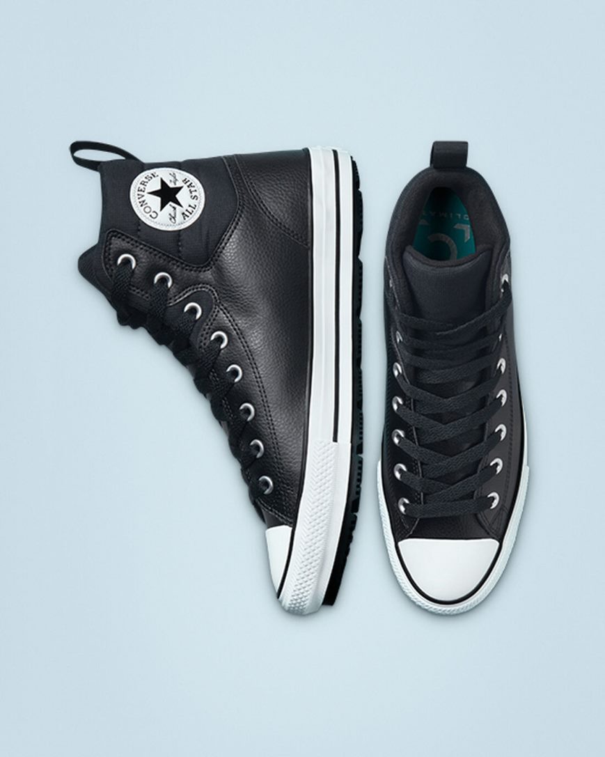 Zimne Cizmy Converse Chuck Taylor All Star Berkshire Vysoke Damske Čierne Biele Čierne | SK HWK11Z6